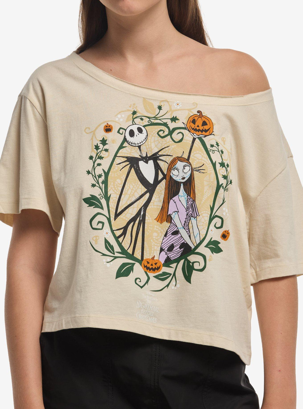 The Nightmare Before Christmas Fall Frame Girls Off-Shoulder T-Shirt