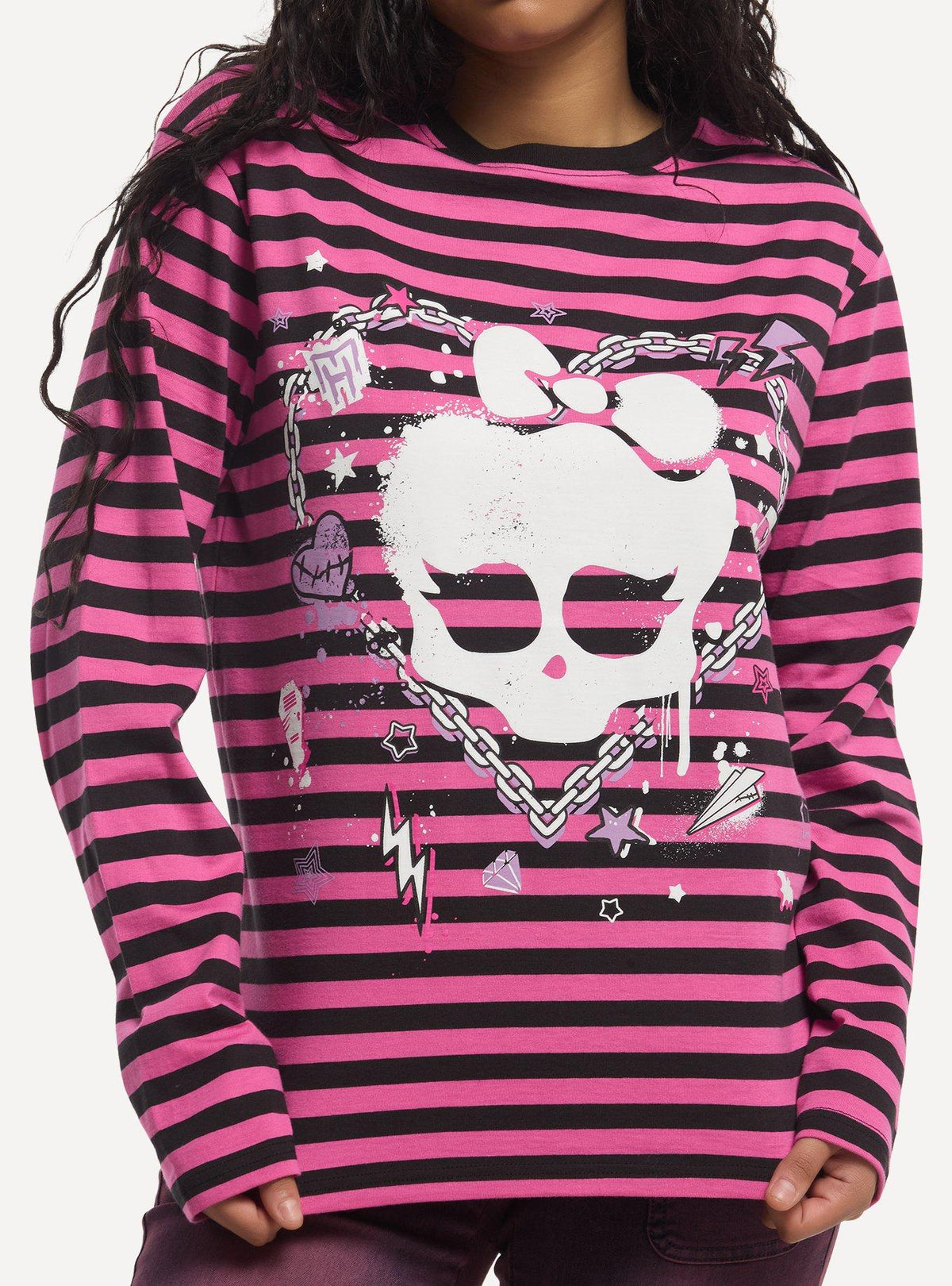 Monster High Skullette Stripe Long-Sleeve T-Shirt