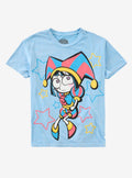 The Amazing Digital Circus Pomni Stars Blue Wash T-Shirt