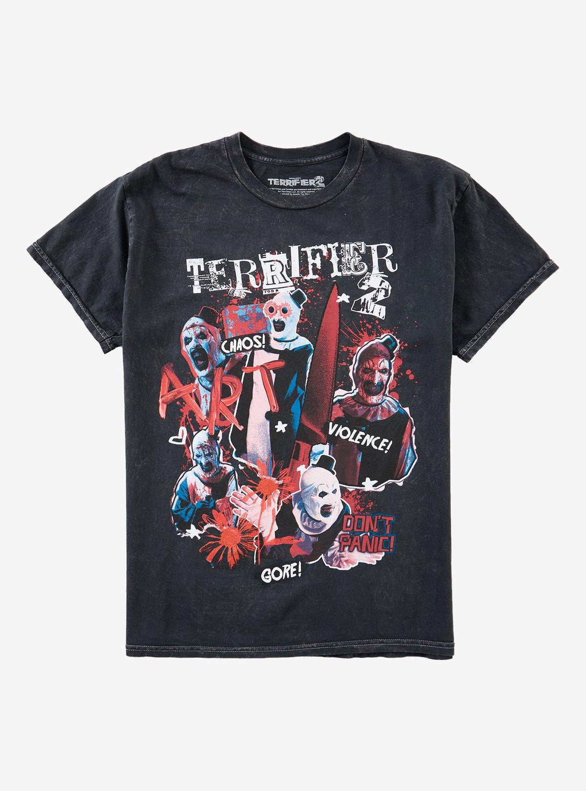 Terrifier Collage Words Mineral Wash T-Shirt