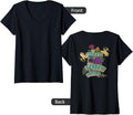 Womens Screen Printer Inked Skull Tattoo Backside Design V Neck