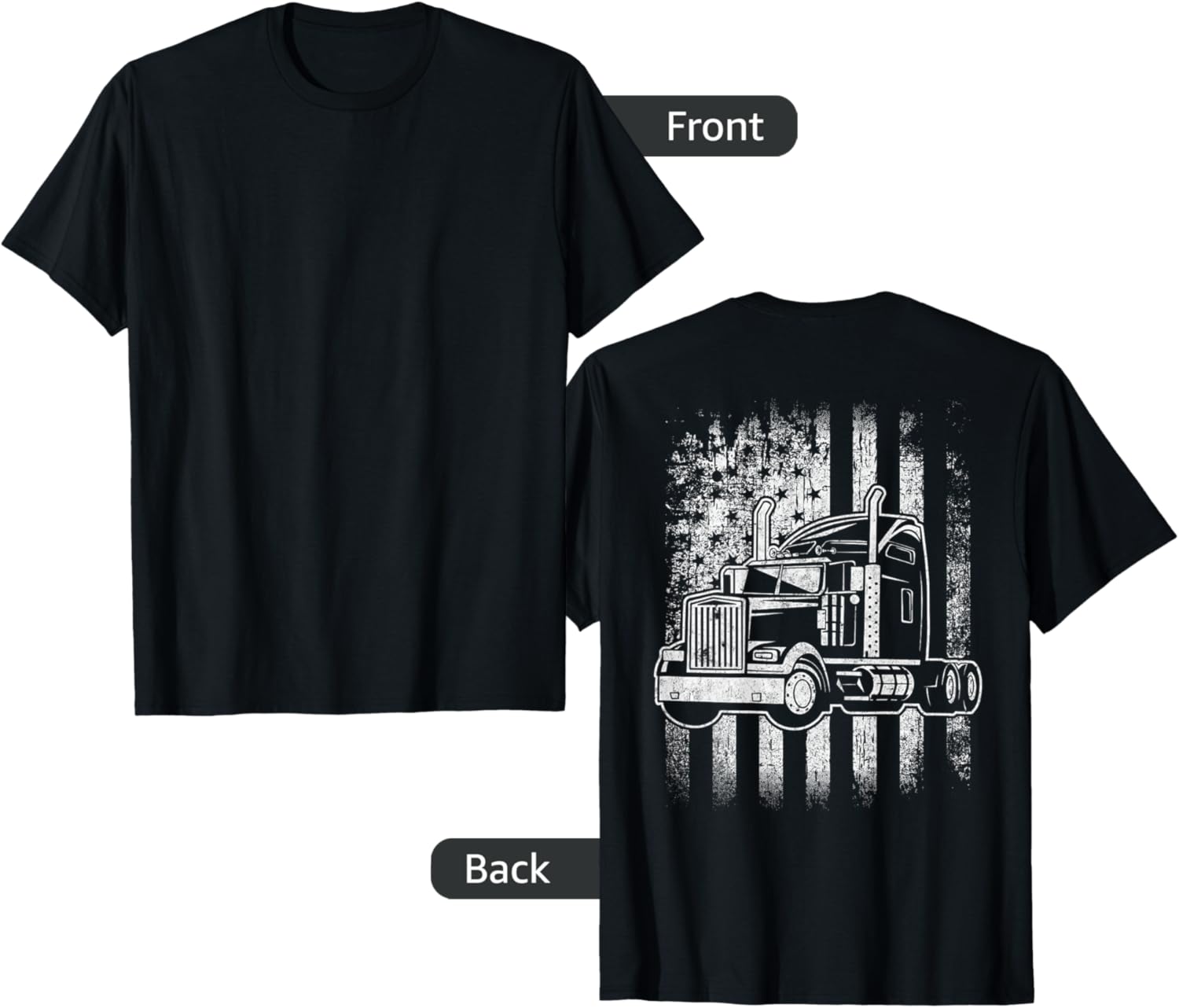 American Flag Big Rigs Semi Truck Driver Design On Back