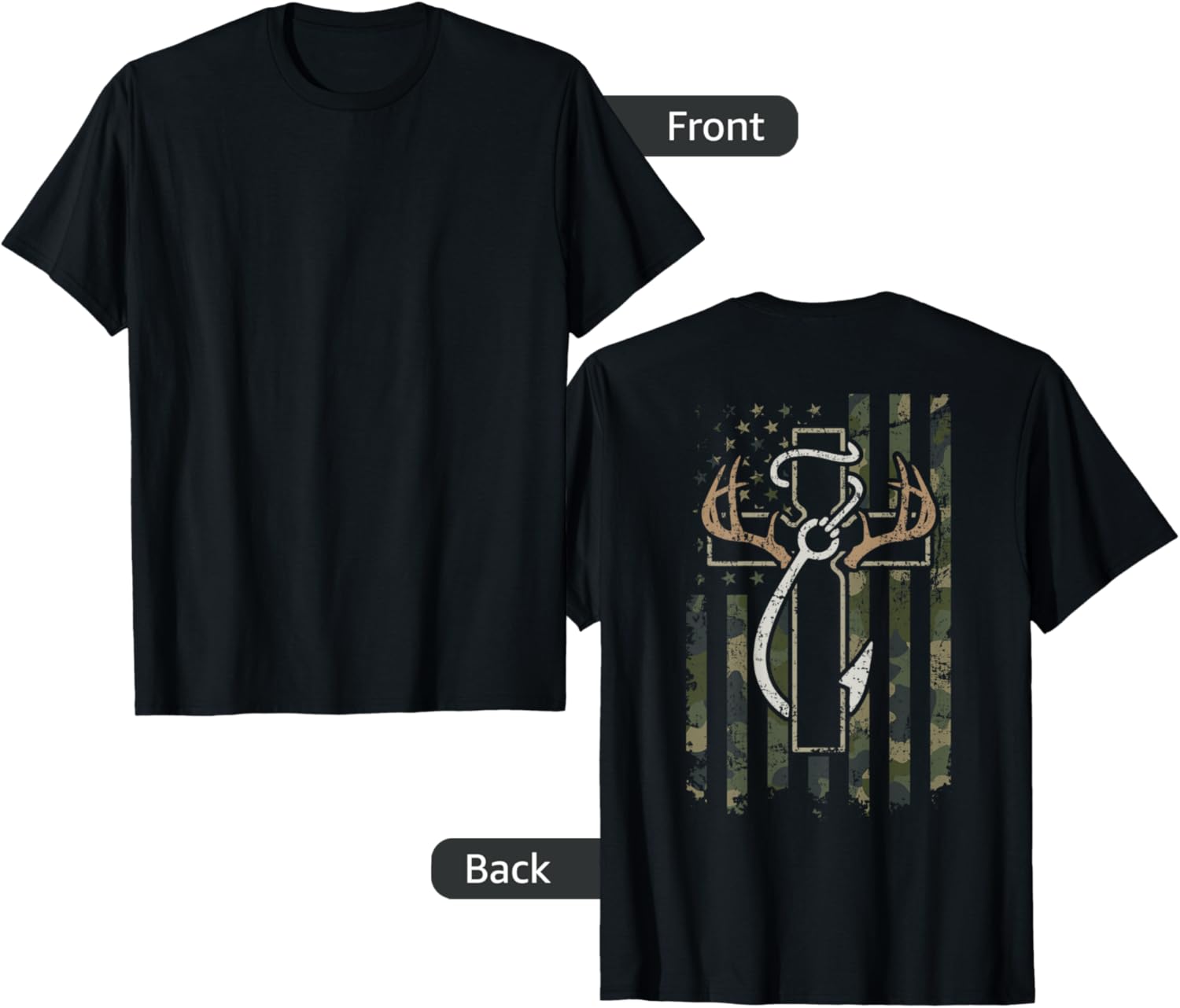 Hunting Fishing Faith Hunter Fisherman Camo Usa On Back