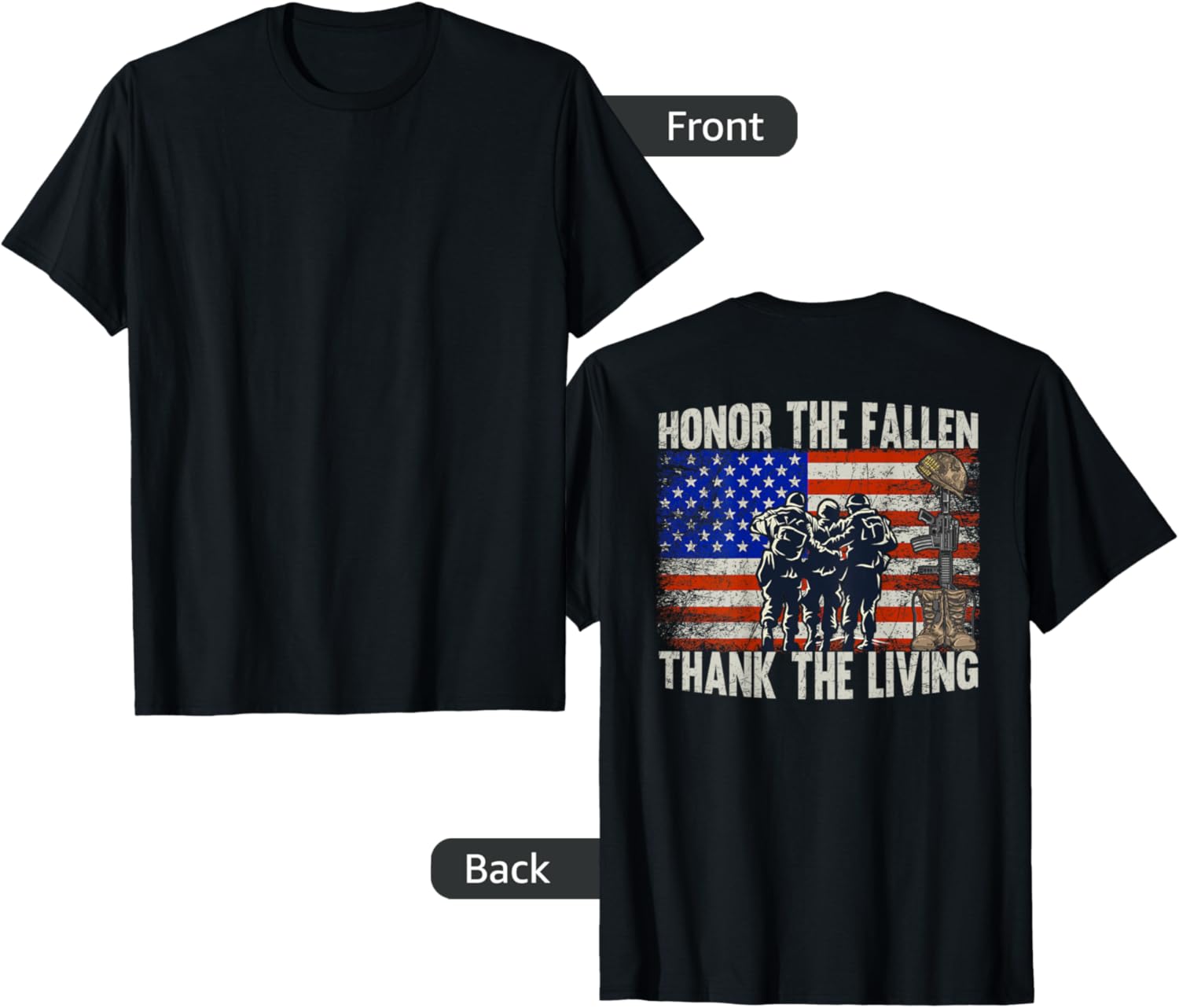 Honor The Fallen Thank The Living Usa Flag Memorial Day Back