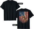 American Flag Print On The Back Deer Antlers Hunting