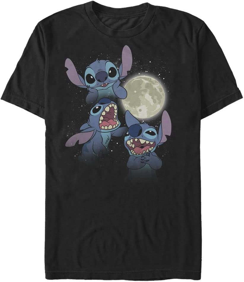 Big Tall Lilo Three Stitch Moon Mens Tops Short Sleeve Tee Shirt