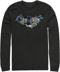 Warner Brothers Big Tall Batman Ripped Fill Mens Tops Long Sleeve Tee