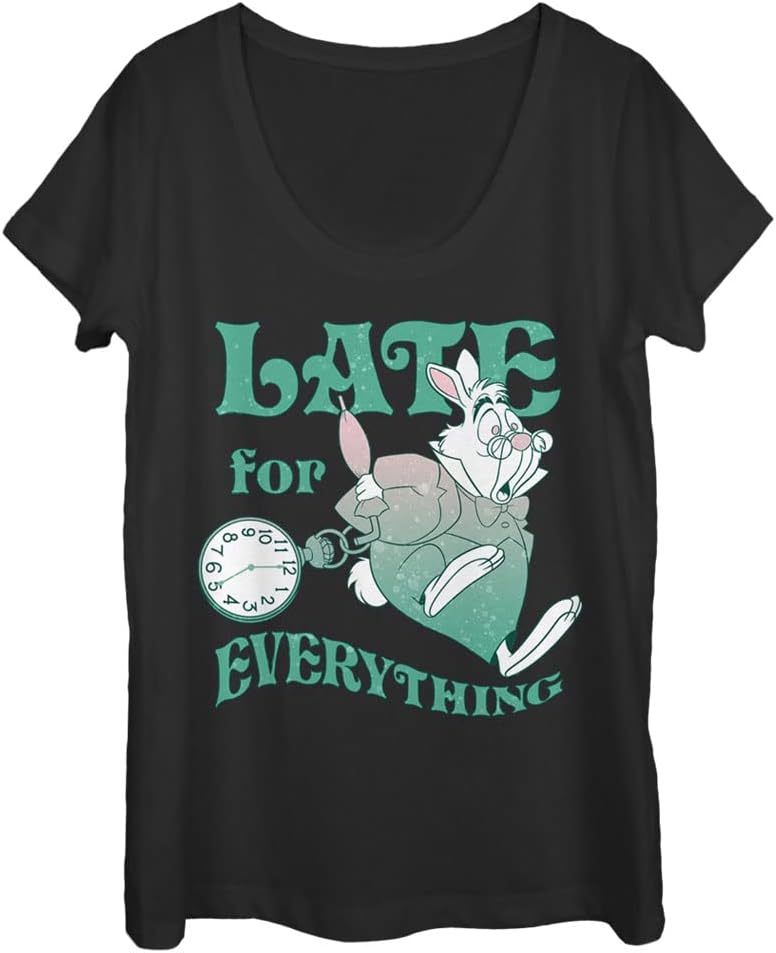 Alice In Wonderland Late White Rabbit Womens Short Sleeve Tee Shirt