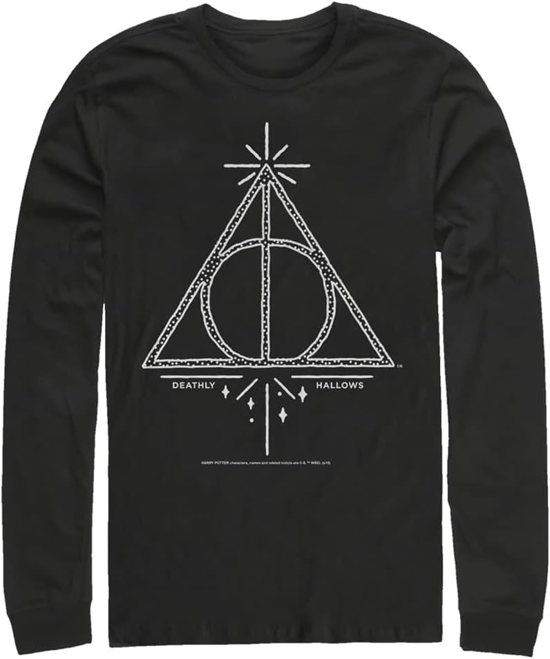 Harry Potter Big Tall Mens Deathly Hallows Line Symbol Tops Long Sleeve
