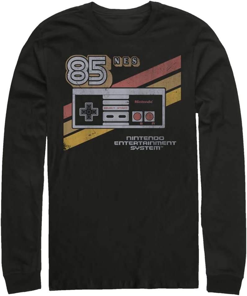 Nintendo Mens Nes Tops Long Sleeve Tee Shirt