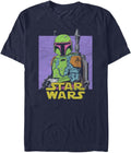 Star Wars Neon Boba Young Mens Short Sleeve Tee Shirt