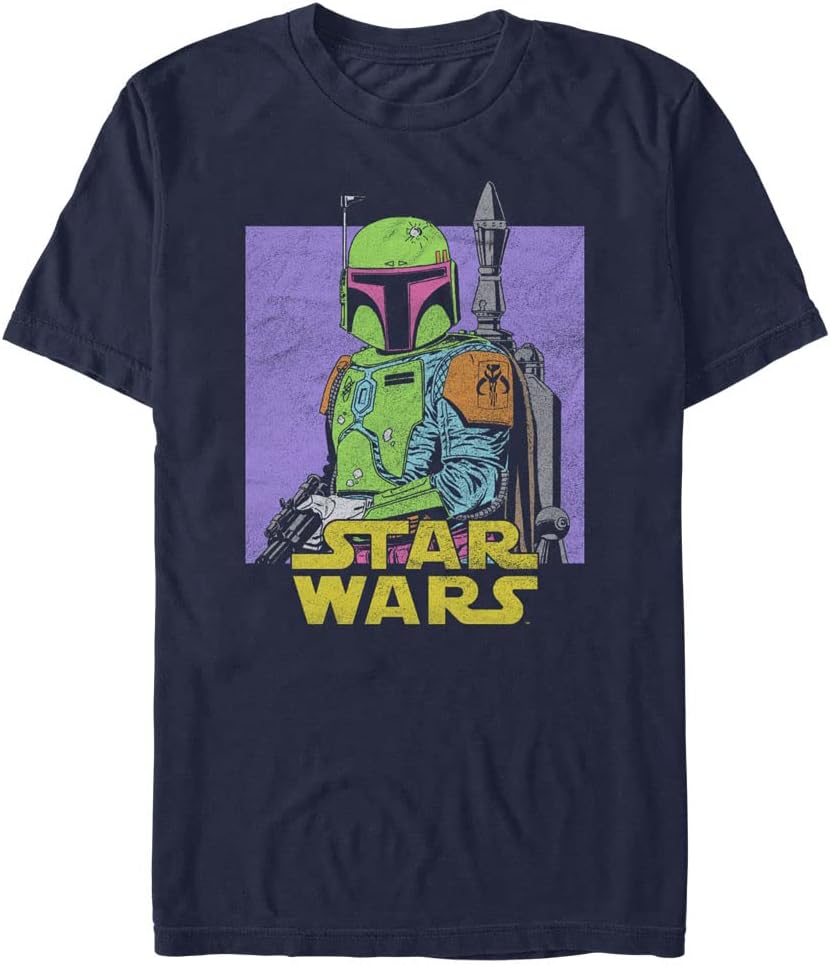 Star Wars Neon Boba Young Mens Short Sleeve Tee Shirt