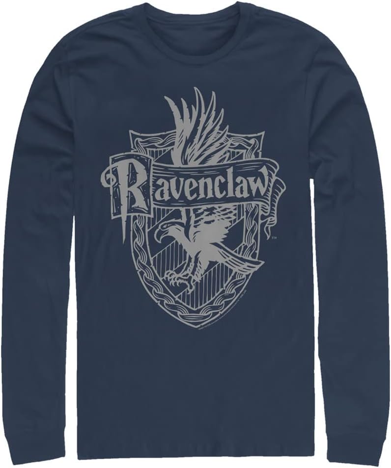 Harry Potter Sorcerers Stone Ravenclaw Crest Mens Tops Long Sleeve Tee Shirt