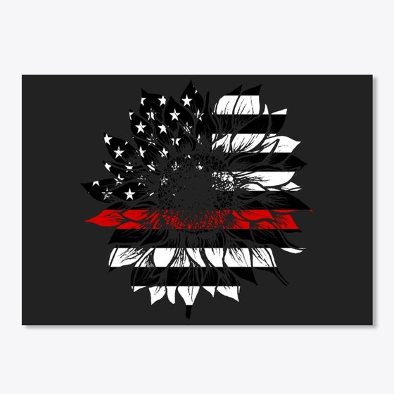 Red Line Flag Sunflower | Premium Unisex T-Shirt
