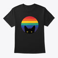 Peeking Cat in Rainbow Circle | Premium Unisex T-Shirt
