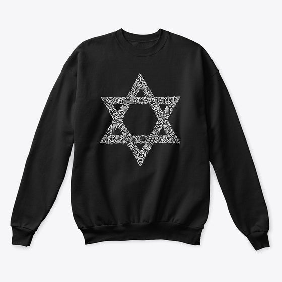 Star of David Crewneck- Black | Premium Unisex T-Shirt