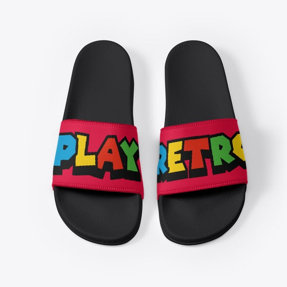 Play Retro Official Black Slides Apparel Viral US Style High CTR Pick