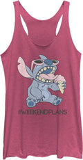 Womens Lilo Stitch Halftone Smile Racerback Tank Top