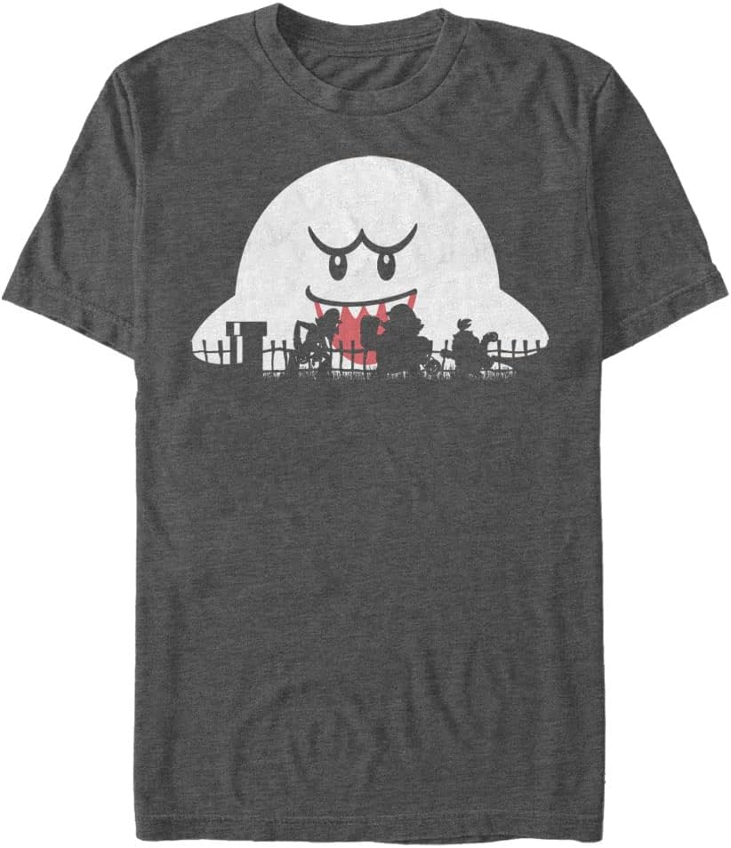 Nintendo Big Tall Mario Halloween Silhouttes Mens Tops Short Sleeve Tee Shirt