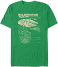 Star Wars Mens Millennium Falcon Detailed Drawing