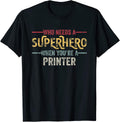 Funny Printer Superhero Vintage Tee For Men Dad