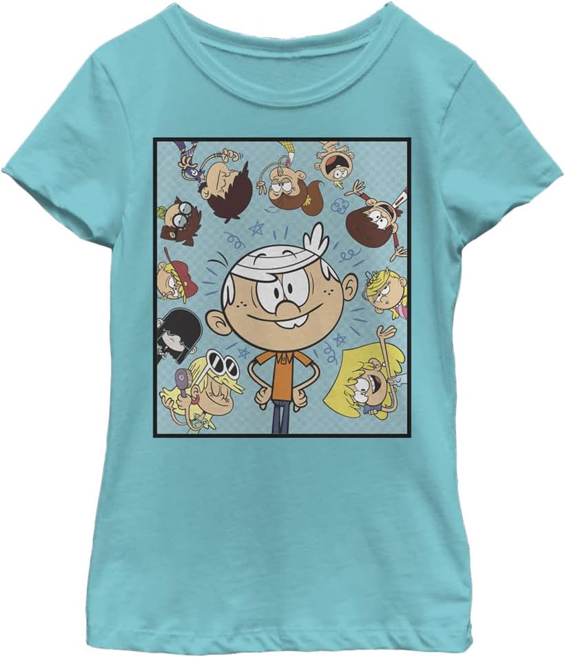 Nickelodeon Kids Loud House Group Girls Short Sleeve Tee Shirt