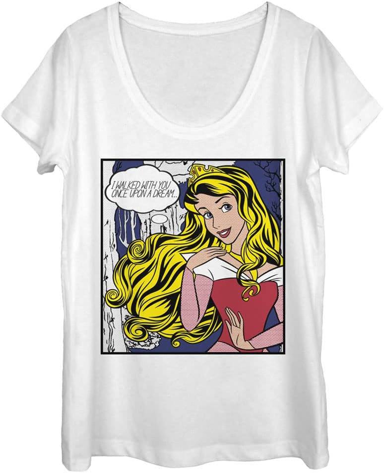Princesses Comic Aurora Womens Short Sleeve Tee Shirt