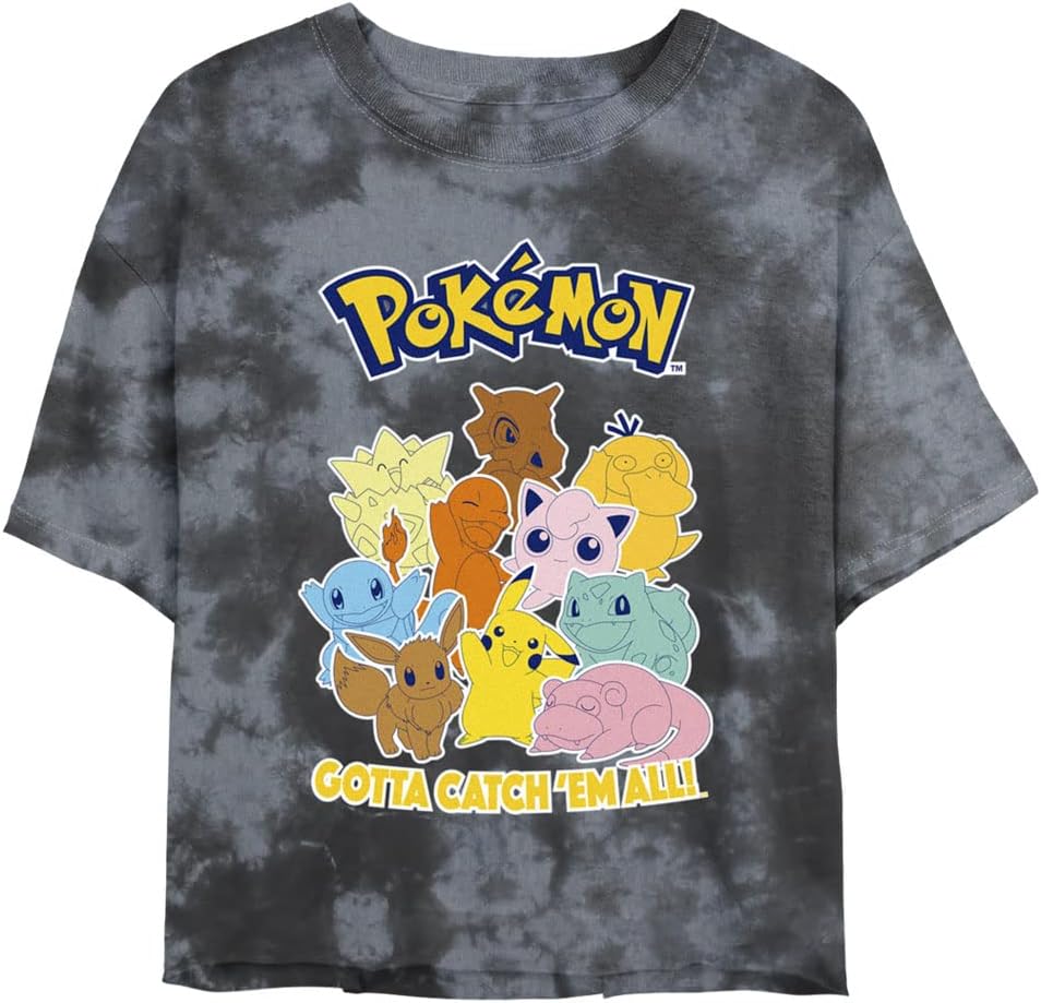 Pokemon Poke Mang Womens Bombard Wash Short Sleeve Crop Tee