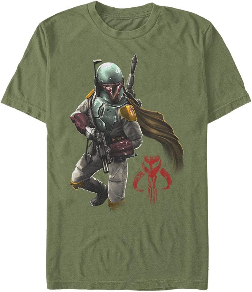 Star Wars Young Mens Mandalorian Warrior T Shirt Military Green Xl