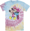Disney Mickey Friends Valentine Couple Mens Tie Dye