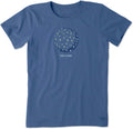 Life Is Good Womens Crusher Tee Short Sleeve Cotton Graphic T Shirts Crescent Moon Daisies