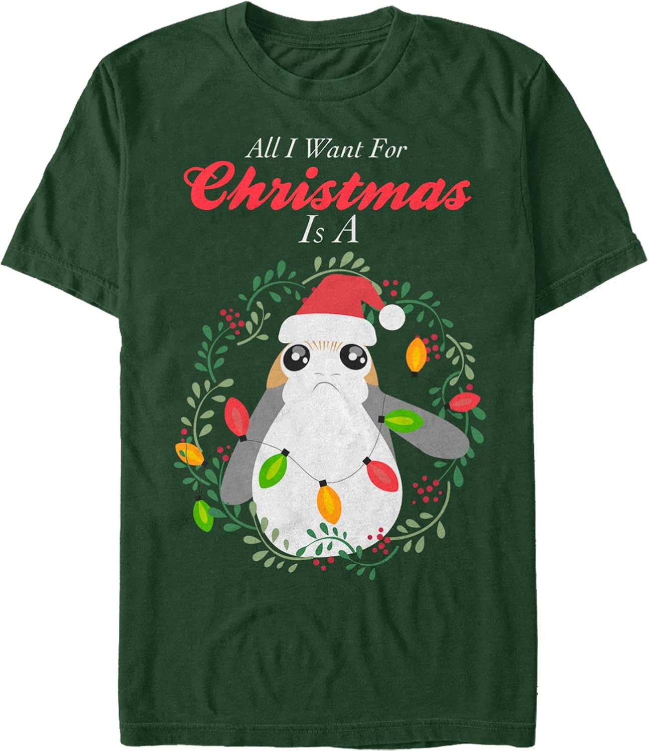 Mens Star Wars Last Jedi All I Want Christmas Is A Porg