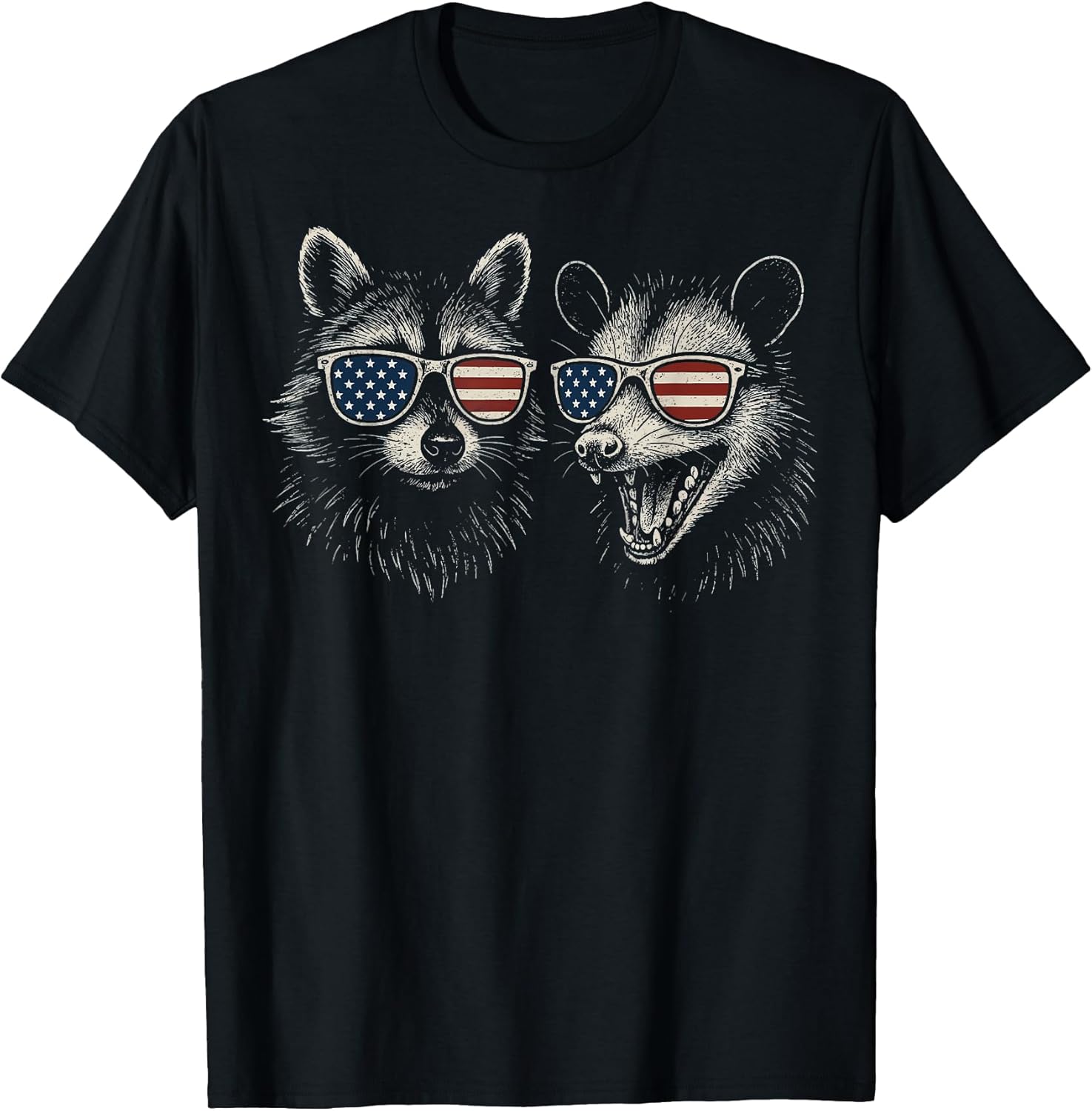 Raccoon Opossum Usa Flag Sunglasses 4Th Of July
