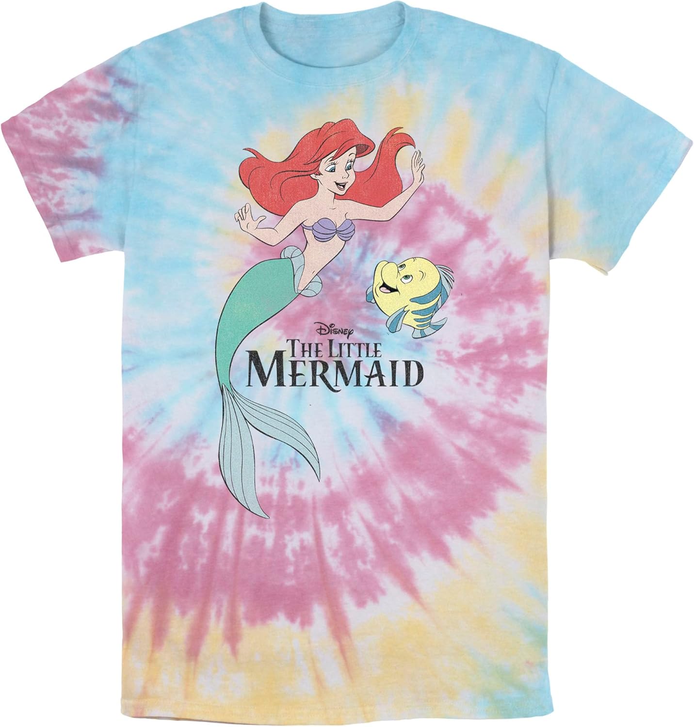 Mens The Little Mermaid Distressed Ariel And Flounder Friends