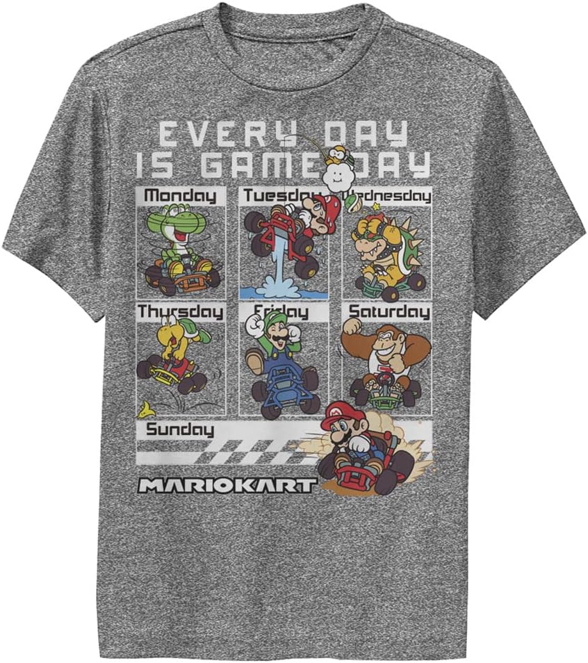 Nintendo Kids Race Days Boys Short Sleeve Tee Shirt