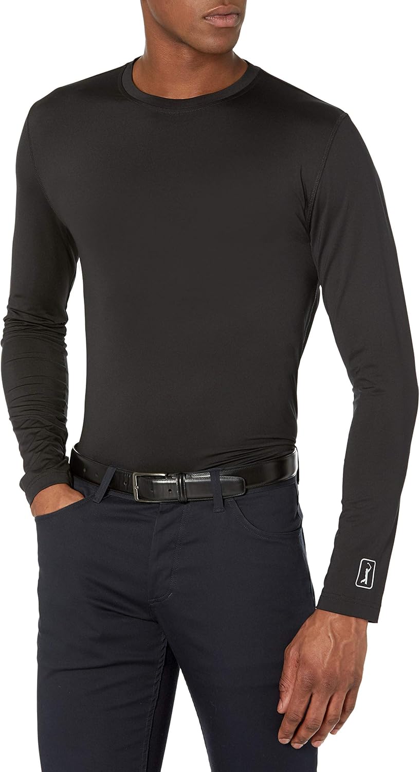 PGA TOUR Men's UPF 50 Solar Block Long Sleeve Golf Crew Shirt