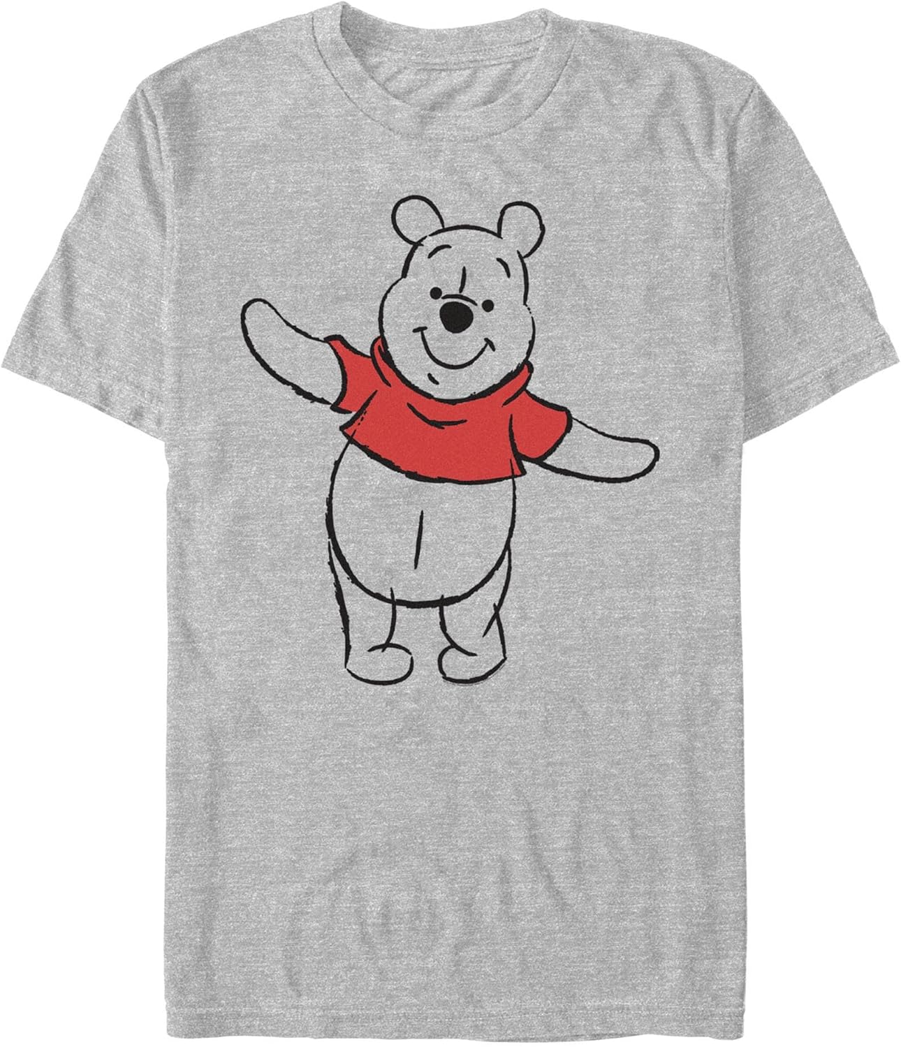 Big Tall Winnie Basic Sketch Pooh Mens Tops Short Sleeve Tee Shirt