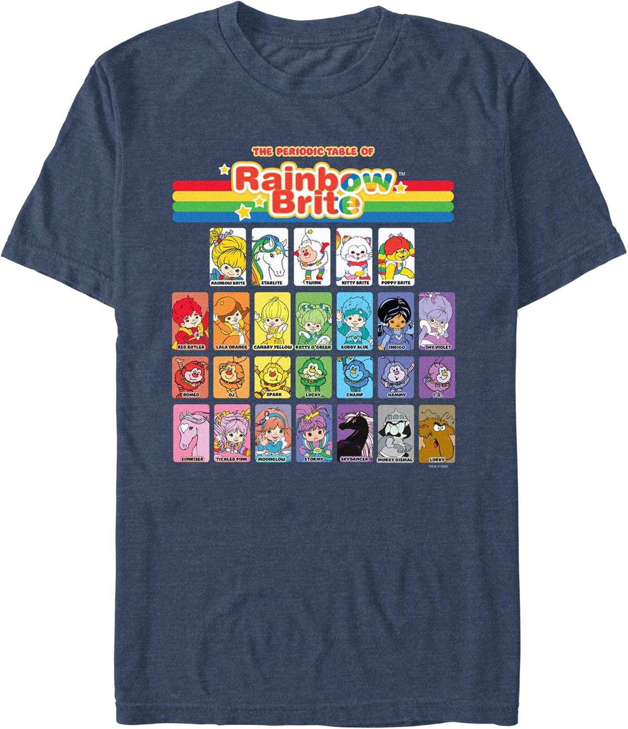 Fifth Sun Rainbow Brite Table Of Color Young Mens Short Sleeve Tee Shirt