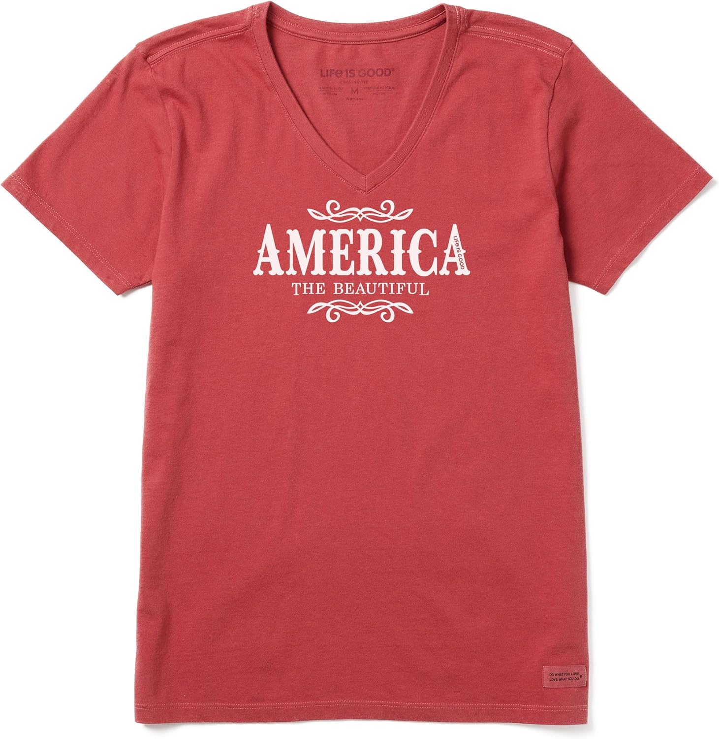 Life Is Good Womens Crusher Tee Short Sleeve Cotton Graphic T Shirts America The Beautiful