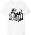 Jesus Christ Printing A Figure Of A Praying Kid 3D Printer Premium