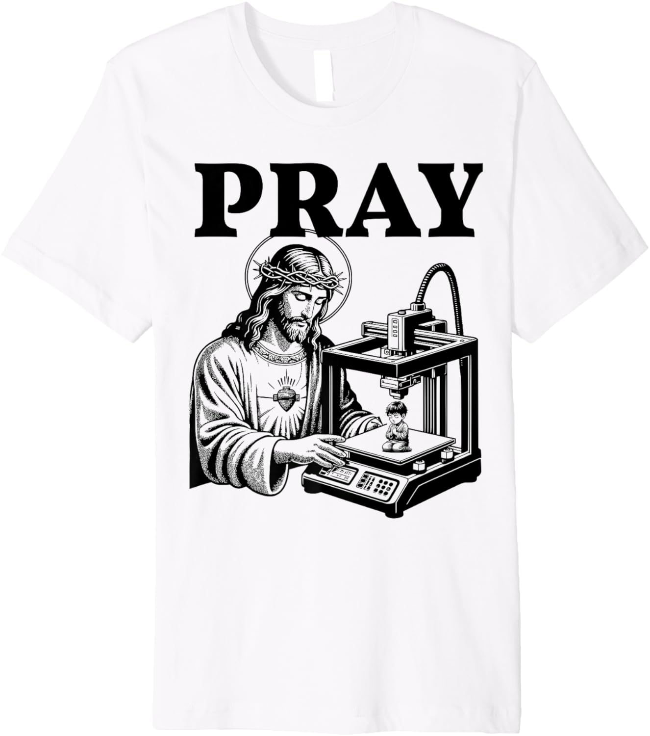 Jesus Christ Printing Figure Praying Kid 3D Printer Pray Premium