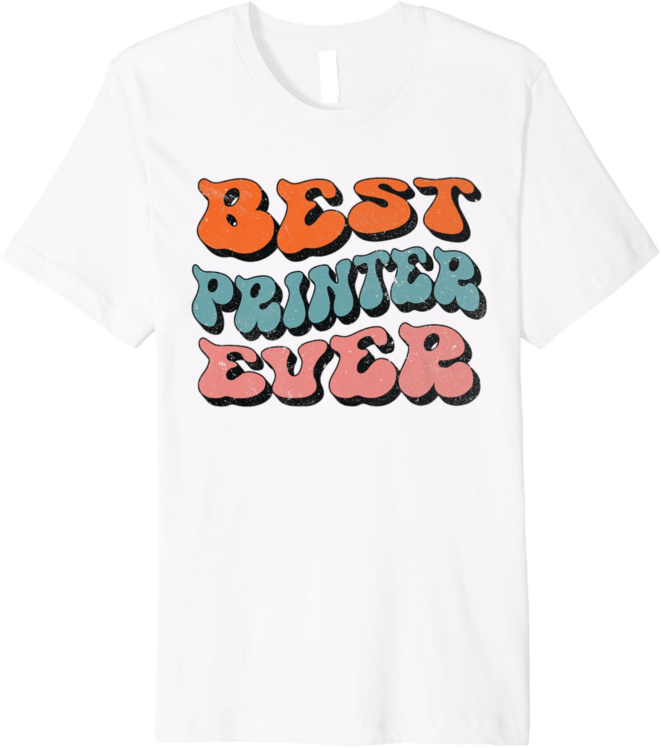 Best Printer Ever Distressed Retro Groovy Printer Squad Premium