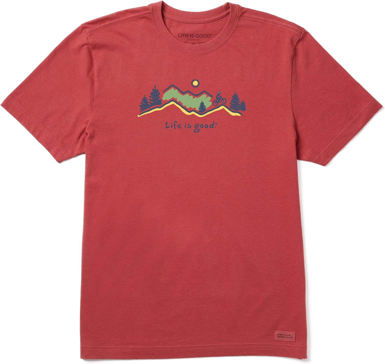 Life Is Good Crusher Tee Short Sleeve Cotton Graphic T Shirts Bike Vista