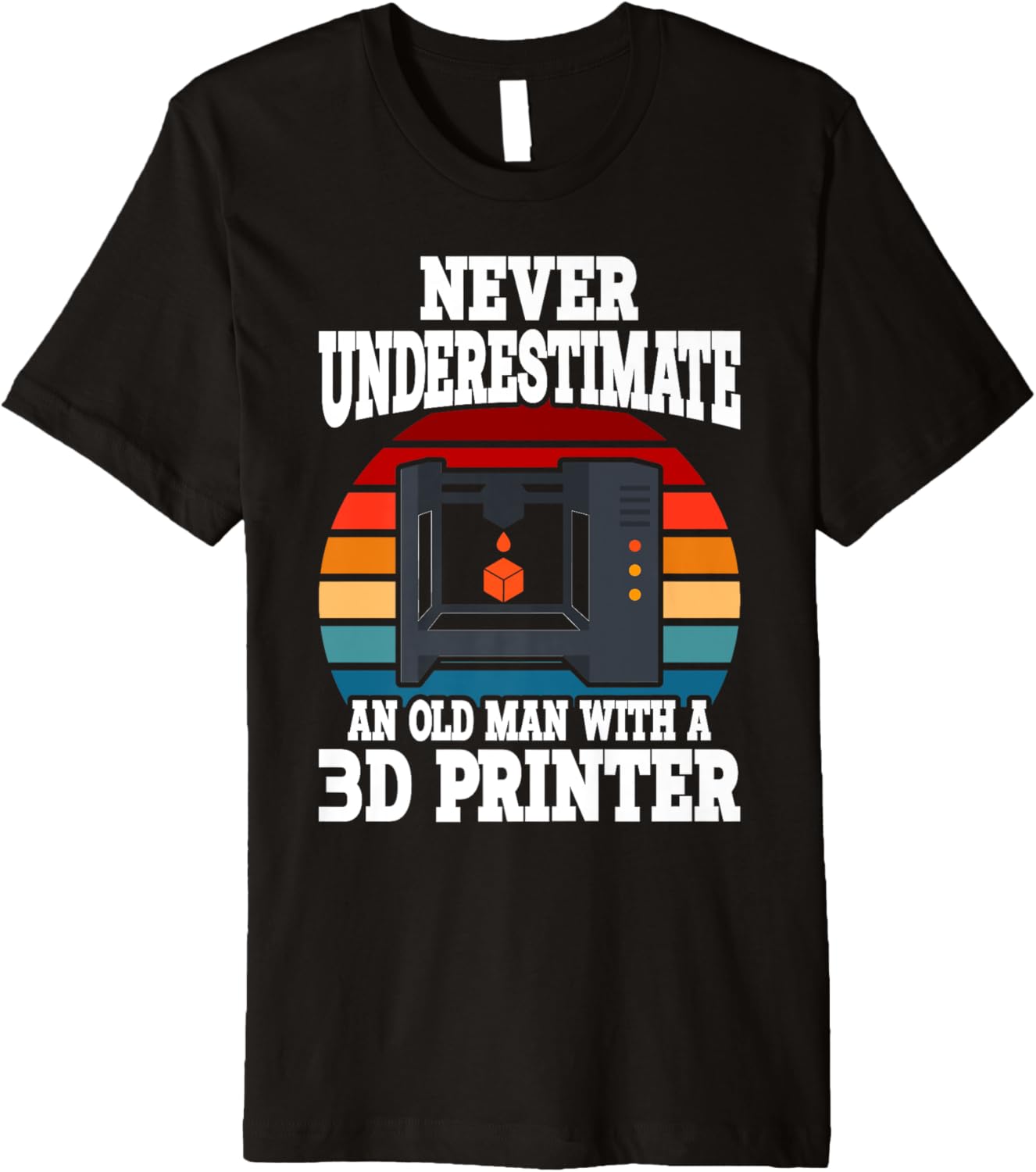 Old Man With A 3D Printer Funny 3D Printing Premium