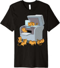 Cartoon Printer With Cats Funny Scene Kids Premium