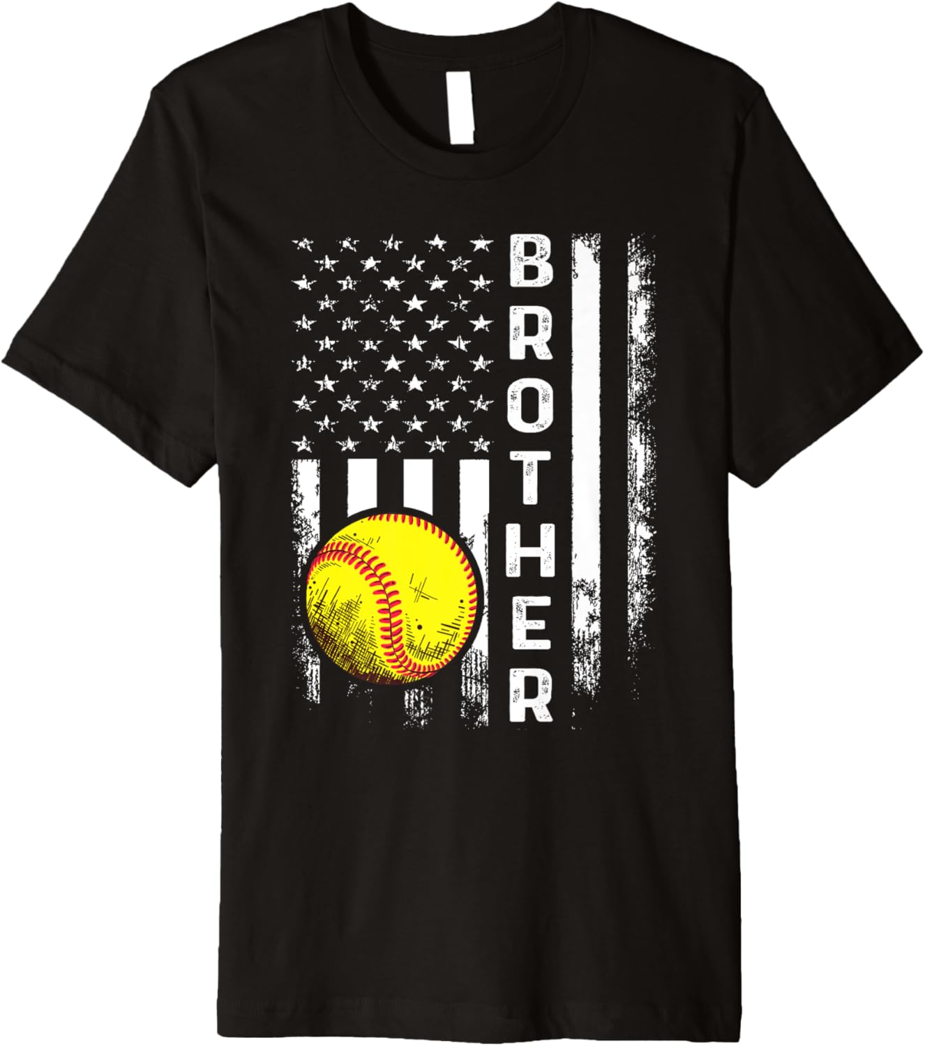 Softball Brother American Flag Vintage Christmas Xmas Premium