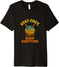 Stay Cozy Keep Knitting Retro Yarn Premium