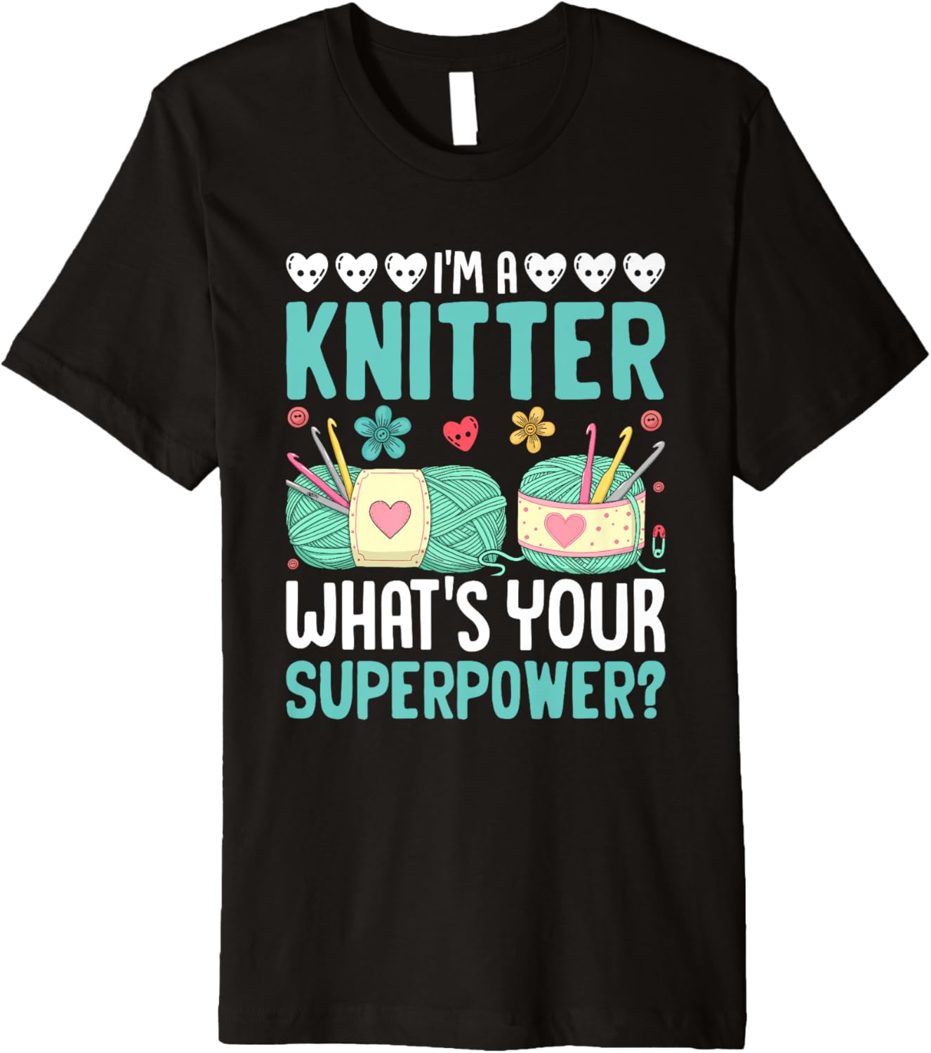Funny Knitter Superpower Humor Yarn Design Premium