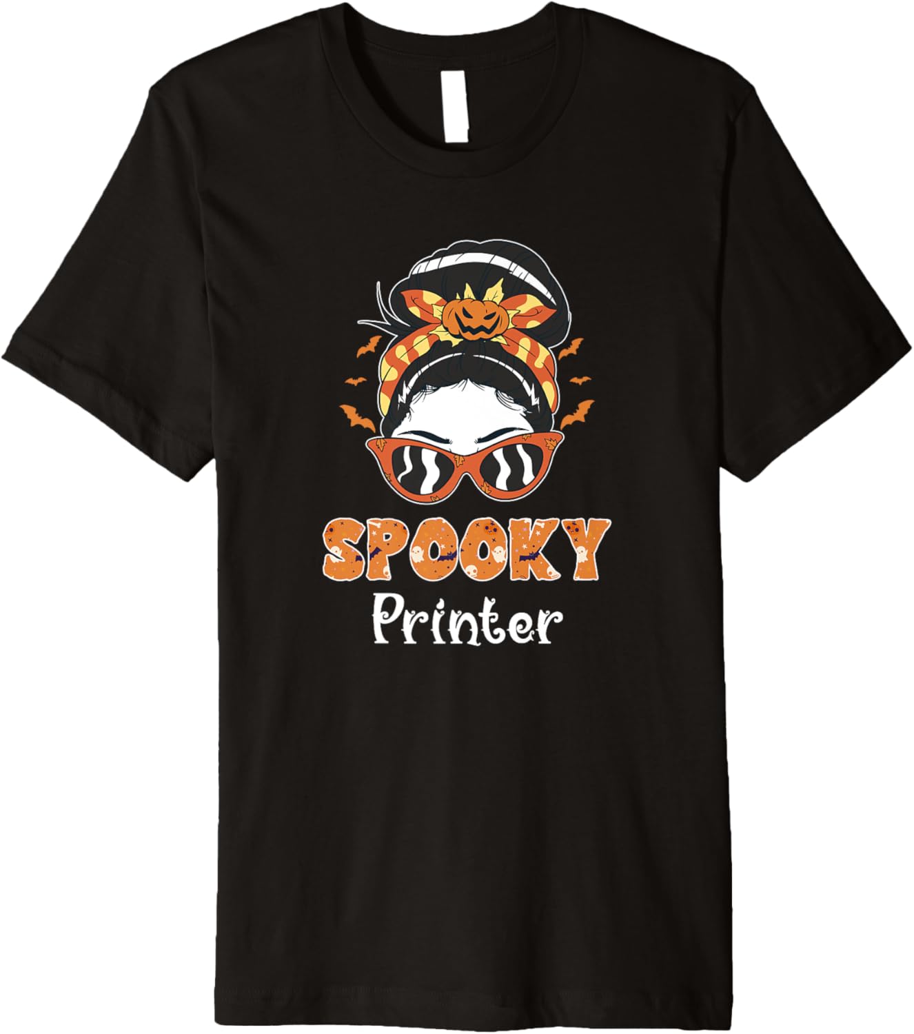 Messy Bun Spooky Printer Women Halloween Premium