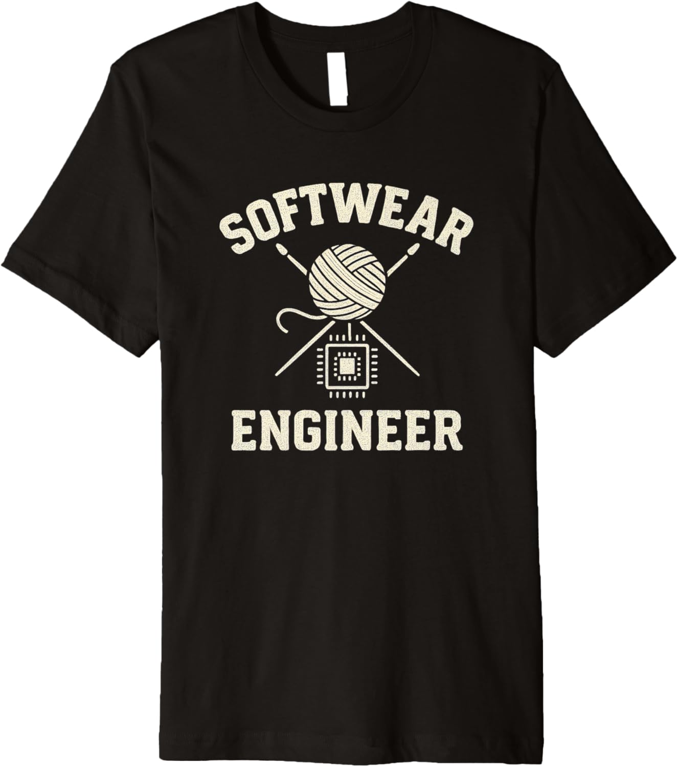 Softwear Engineer Knitting Crochet Humor with Yarn Ball Premium